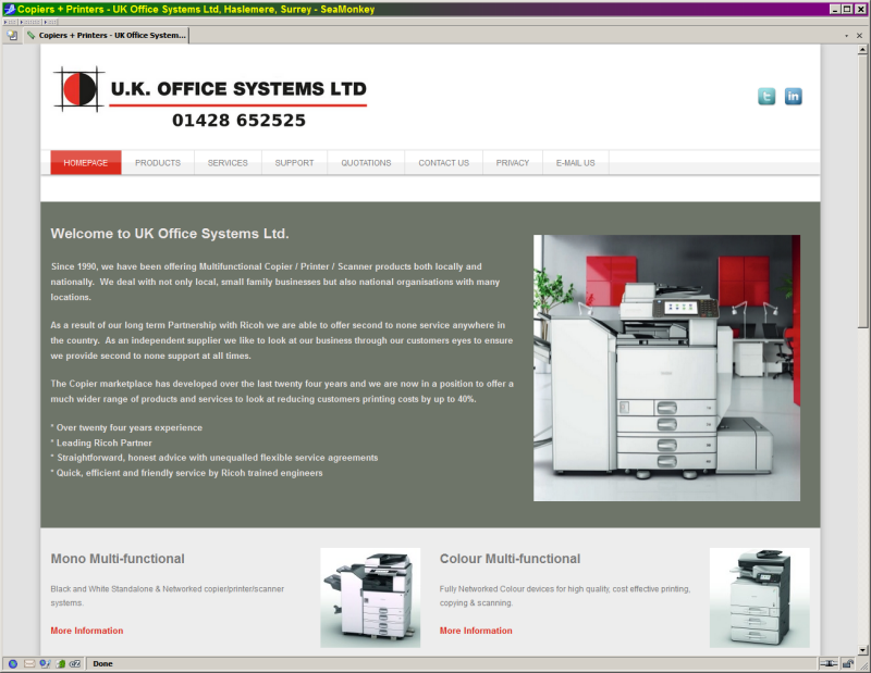 UK Office Systems Website