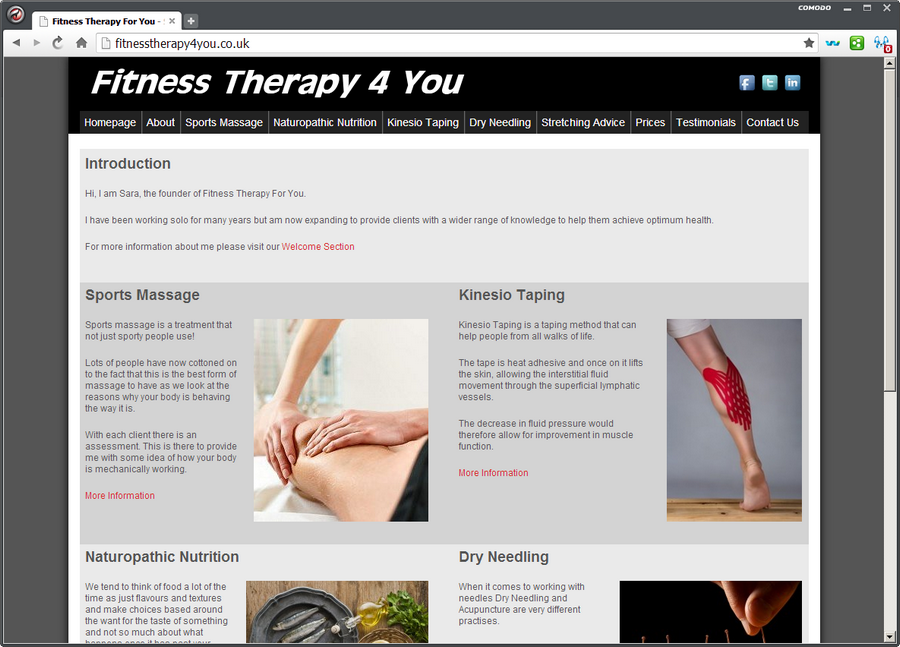 Fitness Therapy 4 You Website